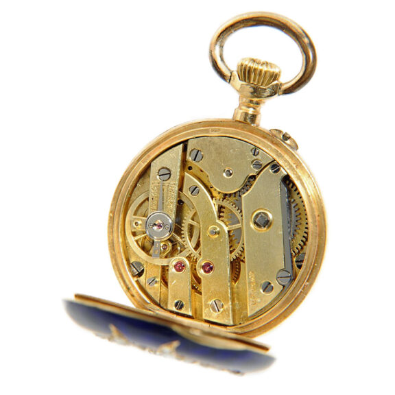 Swiss diamond-set pendant watch with brooch Circa 1905 Swiss diamond-set pendant watch with brooch Circa 1905