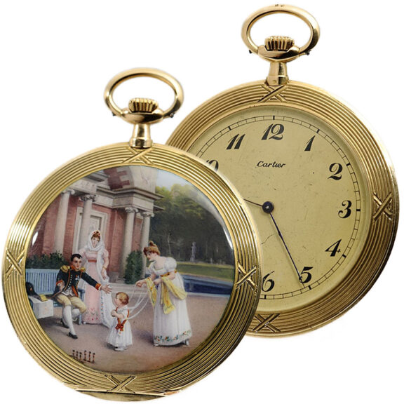 Swiss exquisite thin gold enamel pocket watch Circa 1910 Swiss exquisite thin gold enamel pocket watch Circa 1910
