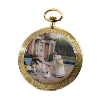 Swiss exquisite thin gold enamel pocket watch Circa 1910 Swiss exquisite thin gold enamel pocket watch Circa 1910