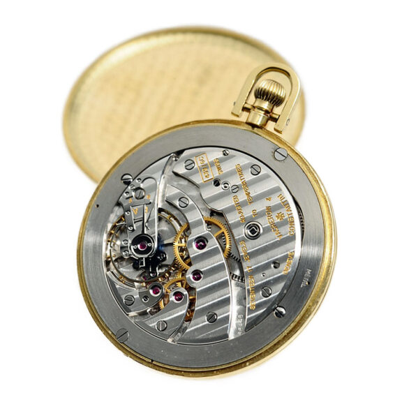 Swiss thin 18K gold open-faced lever pocket watch Circa 1950 Swiss thin 18K gold open-faced lever pocket watch Circa 1950