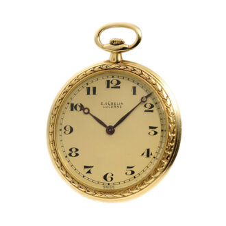 Swiss thin gold enamel gentleman's pocket watch Circa 1900