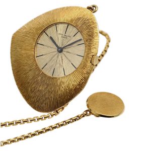 Extra thin Swiss 18K gold asymmetrical fob watch Circa 1965