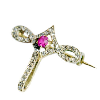 Swiss diamond and ruby studded miniature fob watch Circa 1900 Swiss diamond and ruby studded miniature fob watch Circa 1900