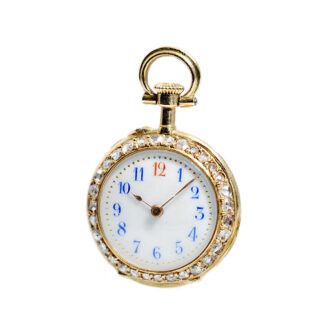 Swiss diamond and ruby studded miniature fob watch Circa 1900 Swiss diamond and ruby studded miniature fob watch Circa 1900