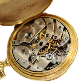Swiss miniature fob watch with repoussé case Circa 1902