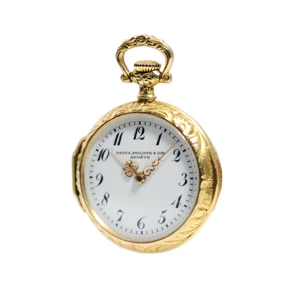 Swiss miniature fob watch with repoussé case Circa 1902 Swiss miniature fob watch with repoussé case Circa 1902