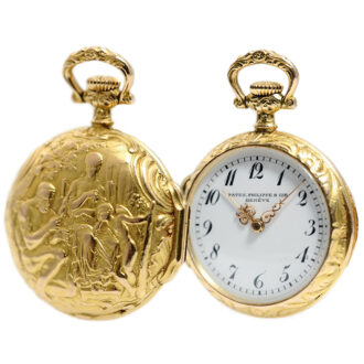 Swiss miniature fob watch with repoussé case Circa 1902
