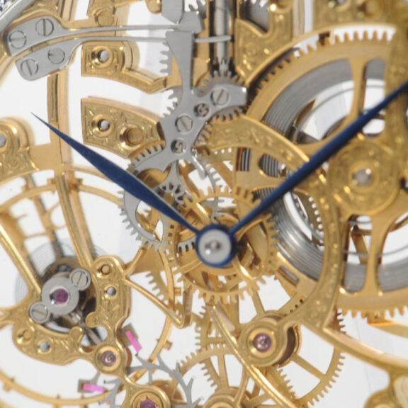 Swiss thin white gold skeletonized pocket watch Circa 1980 Swiss thin white gold skeletonized pocket watch Circa 1980
