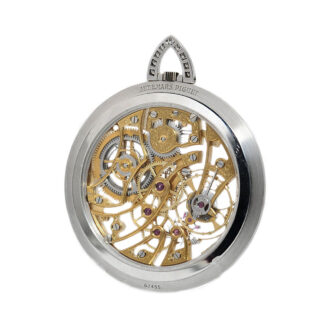 Swiss thin white gold skeletonized pocket watch Circa 1980