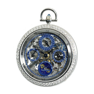 Swiss white gold watch diamond set and skeletonized Circa 1983