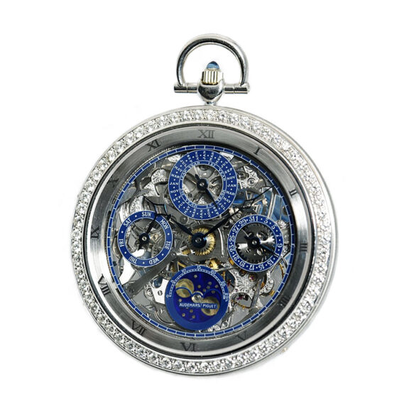 Swiss white gold watch diamond set and skeletonized Circa 1983