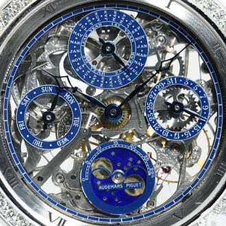 Swiss white gold watch diamond set and skeletonized Circa 1983