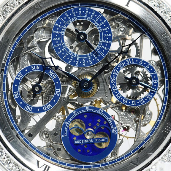 Swiss white gold watch diamond set and skeletonized Circa 1983 Swiss white gold watch diamond set and skeletonized Circa 1983