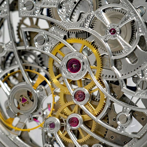 Swiss white gold watch diamond set and skeletonized Circa 1983 Swiss white gold watch diamond set and skeletonized Circa 1983