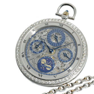 Swiss white gold watch diamond set and skeletonized Circa 1983