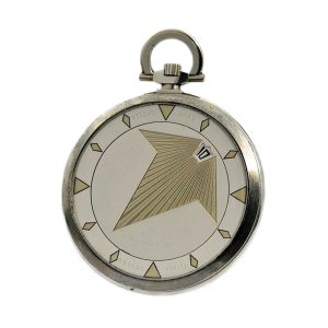 Swiss white gold elegant jumping hour pocket watch Circa 1935