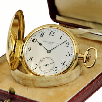 Swiss thin gold hunting cased pocket watch Circa 1916