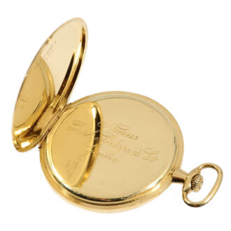 Swiss thin gold hunting cased pocket watch Circa 1916