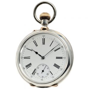 Swiss silver open faced gentleman's pocket watch Circa 1905.