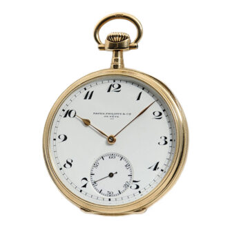 Swiss 14K yellow gold keyless lever pocket watch Circa 1918