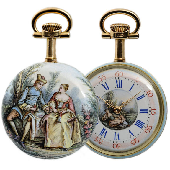 Exceptionally rare Swiss cabriolet triple-cased watch Circa 1885