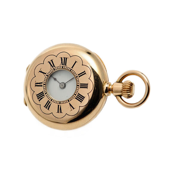 Swiss half hunting cased miniature pocket watch Circa 1878 Swiss half hunting cased miniature pocket watch Circa 1878