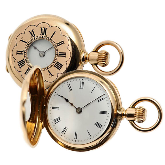 Swiss half hunting cased miniature pocket watch Circa 1878 Swiss half hunting cased miniature pocket watch Circa 1878