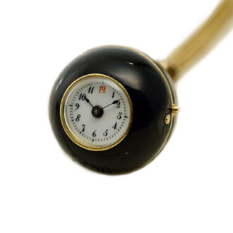 Rare Swiss gold enamel ball-shaped lapel watch Circa 1870