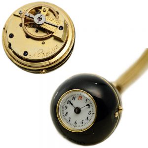 Rare Swiss gold enamel ball-shaped lapel watch Circa 1870