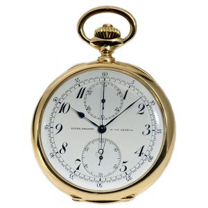 Large Swiss lever chronograph with 30 minute counter Circa 1906