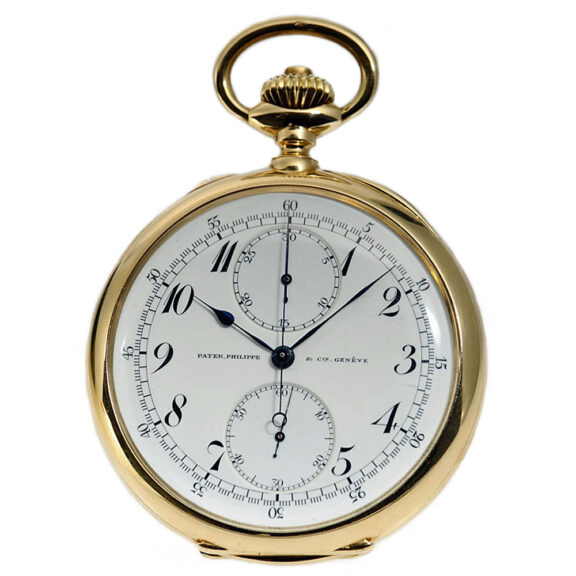 Large Swiss lever chronograph with 30 minute counter Circa 1906