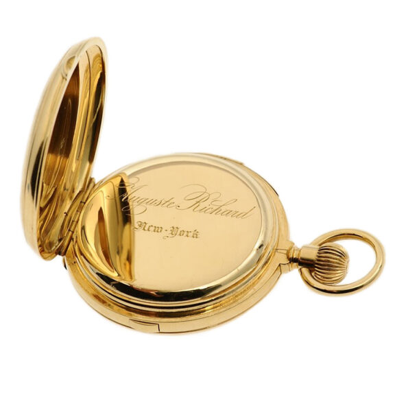 Heavy Swiss gold complicated lever pocket watch Circa 1890 Heavy Swiss gold complicated lever pocket watch Circa 1890