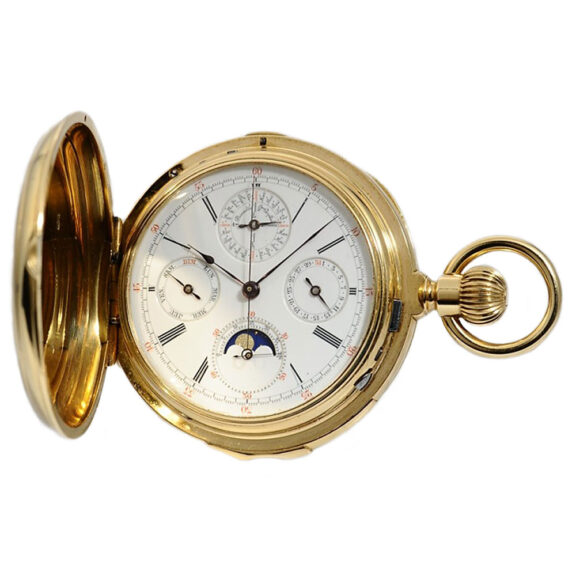 Heavy Swiss gold complicated lever pocket watch Circa 1890