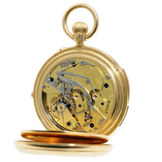 English gold repeating chronograph with linear calendar Circa 1896