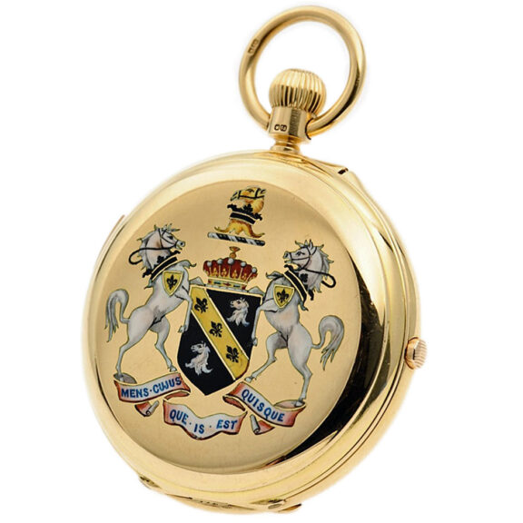 English gold repeating chronograph with linear calendar Circa 1896