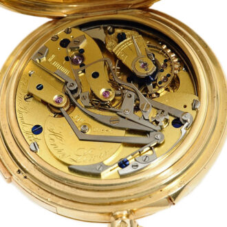 English gold repeating chronograph with linear calendar Circa 1896