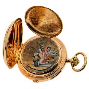 Swiss repeater with concealed erotic automaton Circa 1890