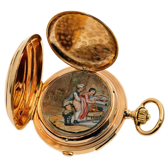 Swiss repeater with concealed erotic automaton Circa 1890 Swiss repeater with concealed erotic automaton Circa 1890