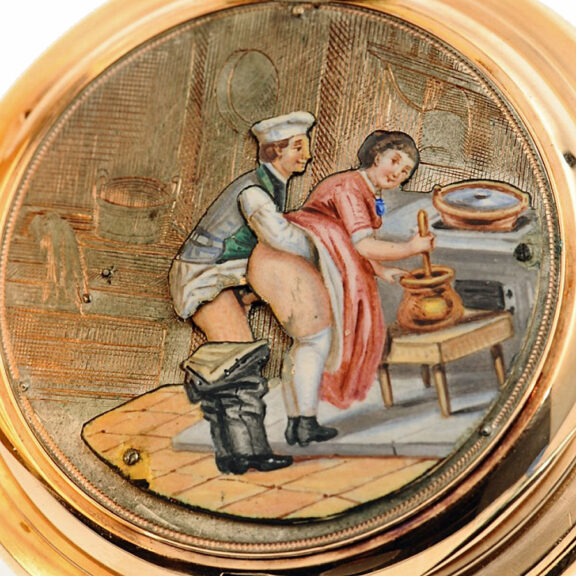 Swiss repeater with concealed erotic automaton Circa 1890 Swiss repeater with concealed erotic automaton Circa 1890