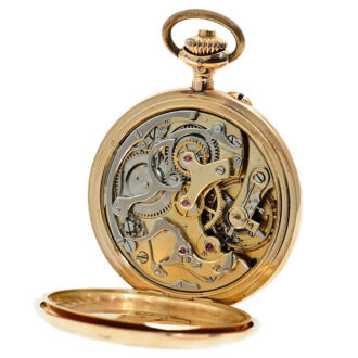 Swiss 18K rose gold pocket watch with chronograph Circa 1925