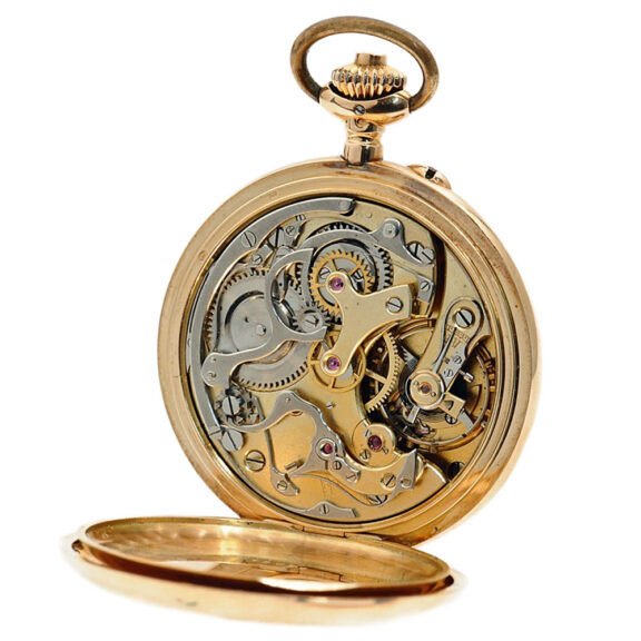 Swiss 18K rose gold pocket watch with chronograph Circa 1925 Swiss 18K rose gold pocket watch with chronograph Circa 1925