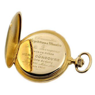 Swiss minute repeating hunting cased pocket watch Circa 1900