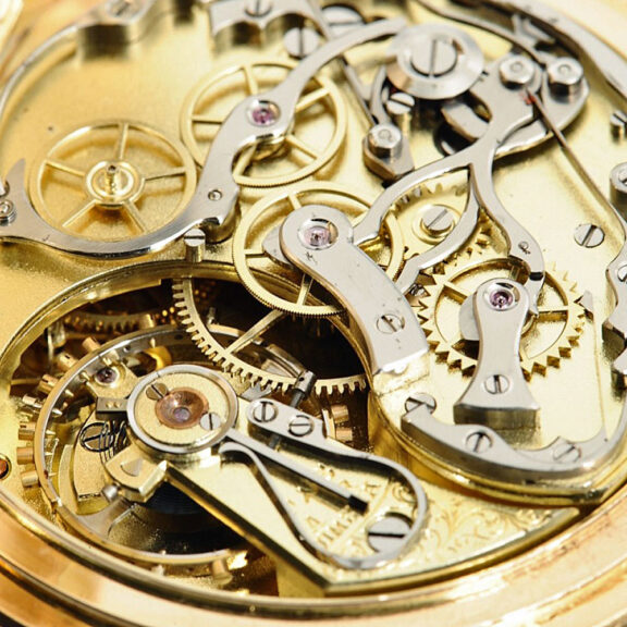 Swiss gold pocket watch with chronograph and date Circa 1902 Swiss gold pocket watch with chronograph and date Circa 1902