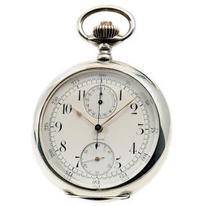 Swiss watch with chronograph and 30 min. counter Circa 1906