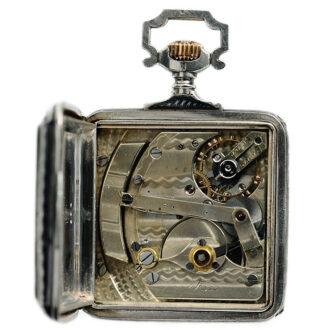 Austrian automatic winding square silver pocket watch Circa 1900