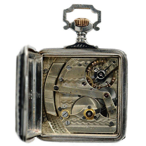 Austrian automatic winding square silver pocket watch Circa 1900 Austrian automatic winding square silver pocket watch Circa 1900