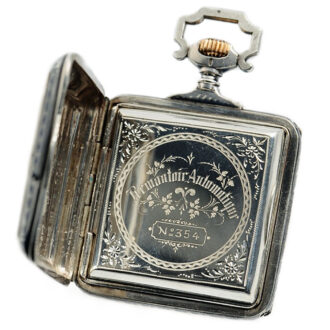 Austrian automatic winding square silver pocket watch Circa 1900