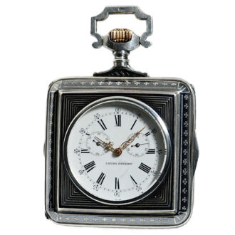 Austrian automatic winding square silver pocket watch Circa 1900