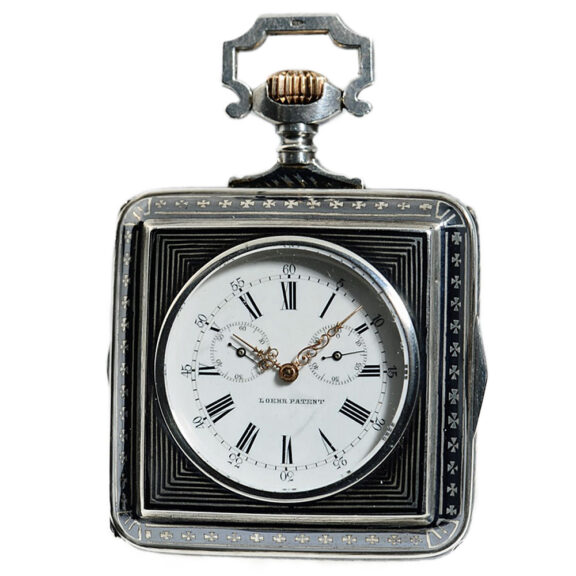 Austrian automatic winding square silver pocket watch Circa 1900 Austrian automatic winding square silver pocket watch Circa 1900