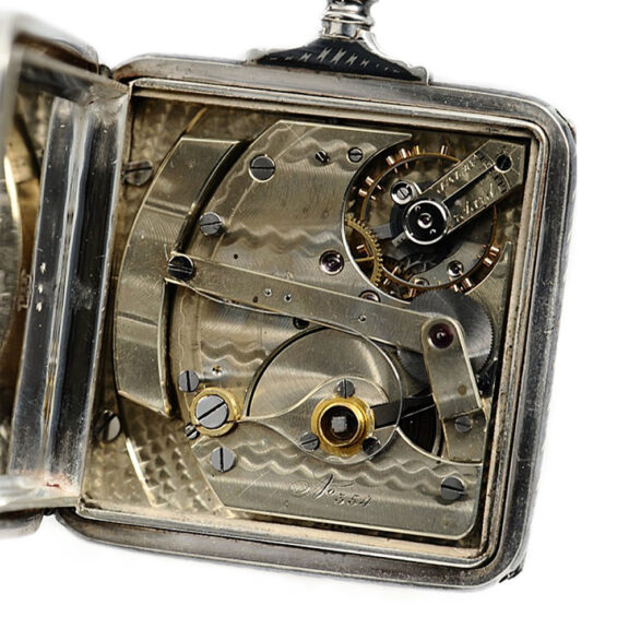 Austrian automatic winding square silver pocket watch Circa 1900 Austrian automatic winding square silver pocket watch Circa 1900